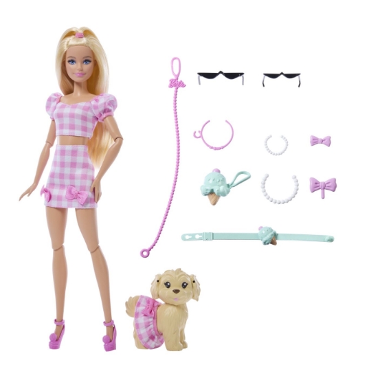 Imagine BARBIE TWINNING LOOKS SET PAPUSA BARBIE BLONDA SI CATEL CU ACCESORII