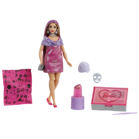 Imagine BARBIE SET PARTY UNBOXED REVEAL PAPUSA BARBIE MOV CU 10 ACCESORII SURPRIZA