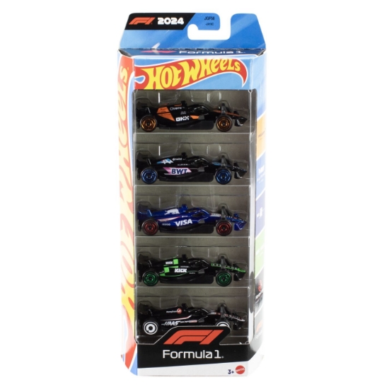 Imagine HOT WHEELS SET 5 MASINUTE METALICE FORMULA 1 2024