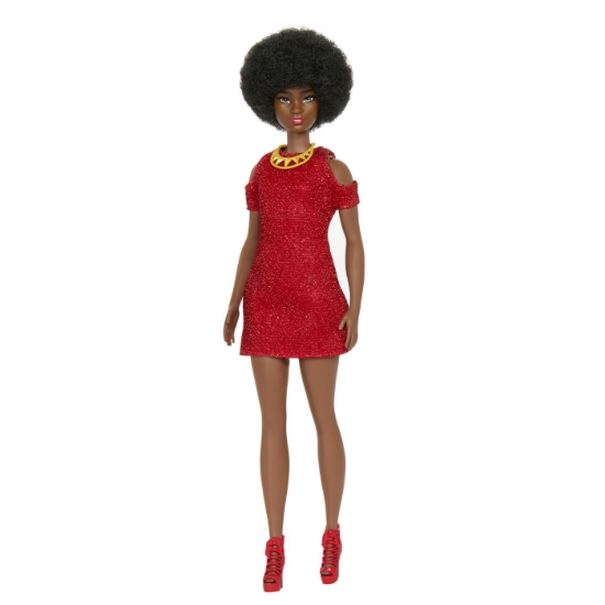 Imagine PAPUSA BARBIE FASHIONISTA MULATRA CU PAR AFRO