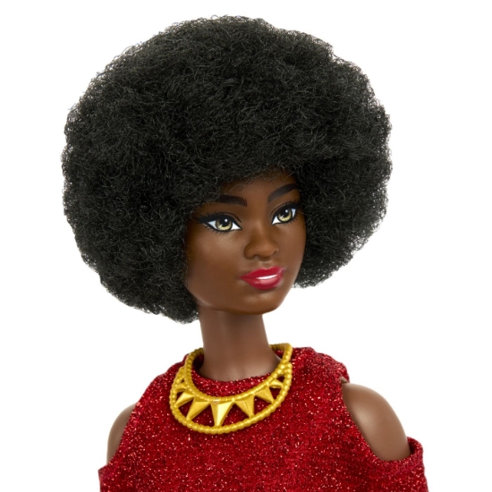 Imagine PAPUSA BARBIE FASHIONISTA MULATRA CU PAR AFRO