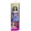 Imagine PAPUSA BARBIE FASHIONISTA CU PARUL MOV SI ROCHITA CU FLUTURASI