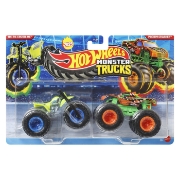 Imagine HOT WHEELS MONSTER TRUCK SET 2 MASINI TRI TO CRUSH ME SI PODIUM CRASHER SCARA 1 LA 64 