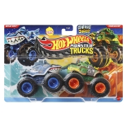 Imagine HOT WHEELS MONSTER TRUCK SET 2 MASINI GREAT BITE SI RAGEASAUR SCARA 1 LA 64 