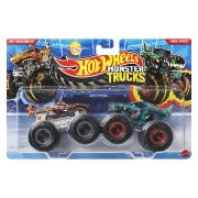 Imagine HOT WHEELS MONSTER TRUCK SET 2 MASINI HW TIGER SHARK SI MEGA WREK SCARA 1 LA 64