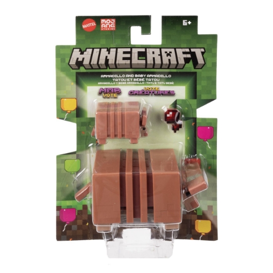 Imagine MINECRAFT CRAFT A BLOCK FIGURINA ARMADILLO SI BABY ARMADILLO 8CM