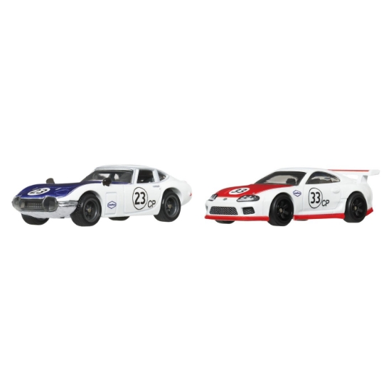 Imagine HOT WHEELS PREMIUM SET 2 MASINUTE METALICE TOYOTA 2000GT SI TOYOTA SUPRA SCARA 1 LA 64
