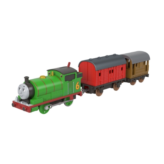 Imagine THOMAS LOCOMOTIVA MOTORIZATA PERCY CU 2 VAGOANE