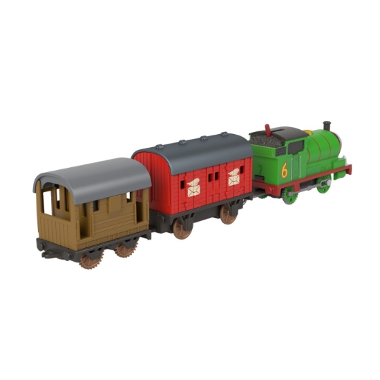Imagine THOMAS LOCOMOTIVA MOTORIZATA PERCY CU 2 VAGOANE