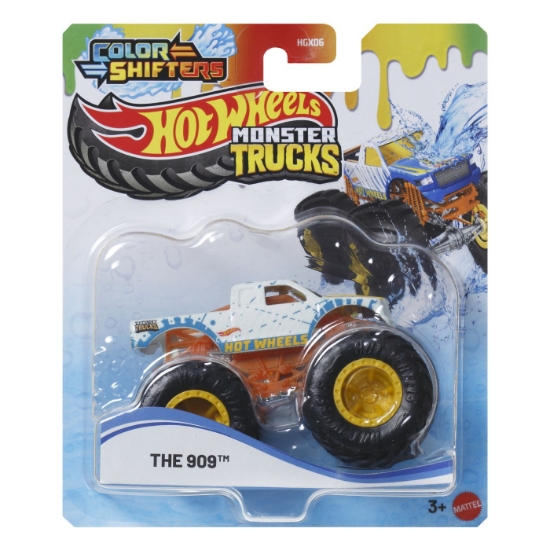 Imagine HOT WHEELS MONSTER TRUCK CAMION THE 909 CU CULORI SCHIMBATOARE SCARA 1 LA 64
