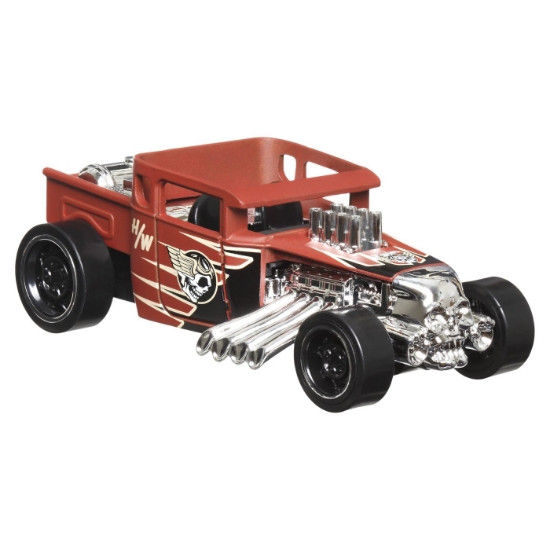 Imagine HOT WHEELS MASINUTA METALICA CU SISTEM PULL BACK BONE SHAKER MUSCLE MANIA SCARA 1 LA 43 
