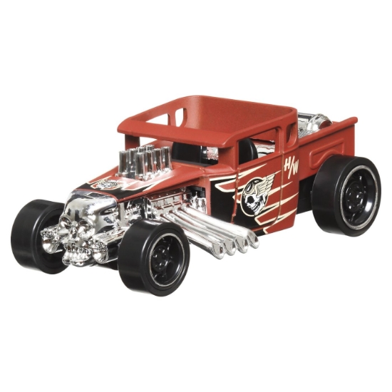 Imagine HOT WHEELS MASINUTA METALICA CU SISTEM PULL BACK BONE SHAKER MUSCLE MANIA SCARA 1 LA 43 