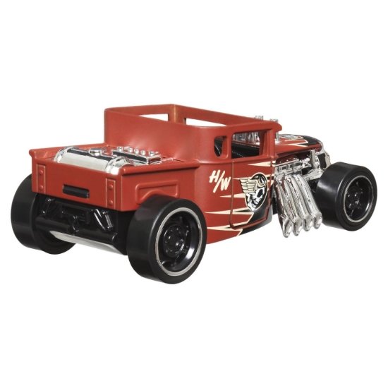 Imagine HOT WHEELS MASINUTA METALICA CU SISTEM PULL BACK BONE SHAKER MUSCLE MANIA SCARA 1 LA 43 