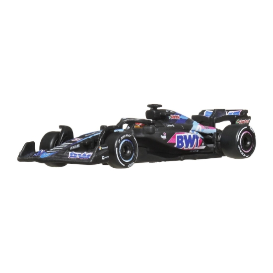Imagine HOT WHEELS PREMIUM REAL RIDERS FORMULA 1 2024 MASINUTA METALICA BWT ALPINE F1 TEAM A524 NUMARUL 31 SCARA 1 LA 64