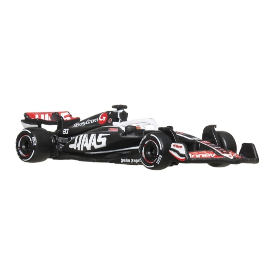 Imagine HOT WHEELS PREMIUM REAL RIDERS FORMULA 1 2024 MASINUTA METALICA MONEYGRAM HAAS F1 TEAM VF 24 NUMARUL 20 SCARA 1 LA 64