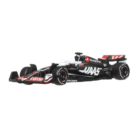 Imagine HOT WHEELS PREMIUM REAL RIDERS FORMULA 1 2024 MASINUTA METALICA MONEYGRAM HAAS F1 TEAM VF 24 NUMARUL 20 SCARA 1 LA 64
