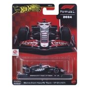 Imagine HOT WHEELS PREMIUM REAL RIDERS FORMULA 1 2024 MASINUTA METALICA MONEYGRAM HAAS F1 TEAM VF 24 NUMARUL 27 SCARA 1 LA 64