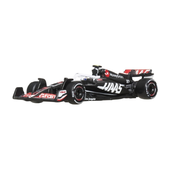 Imagine HOT WHEELS PREMIUM REAL RIDERS FORMULA 1 2024 MASINUTA METALICA MONEYGRAM HAAS F1 TEAM VF 24 NUMARUL 27 SCARA 1 LA 64