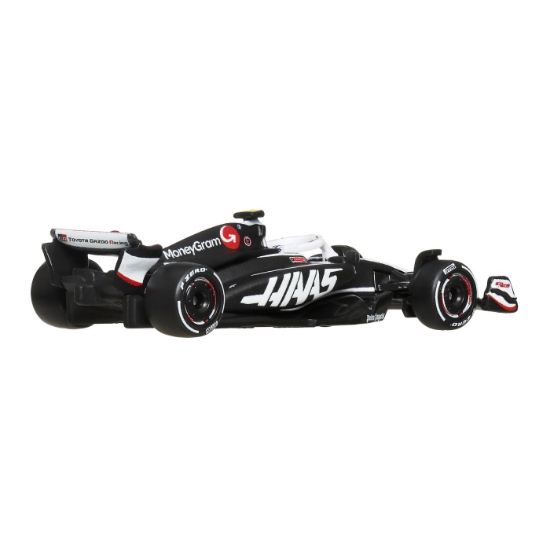 Imagine HOT WHEELS PREMIUM REAL RIDERS FORMULA 1 2024 MASINUTA METALICA MONEYGRAM HAAS F1 TEAM VF 24 NUMARUL 27 SCARA 1 LA 64
