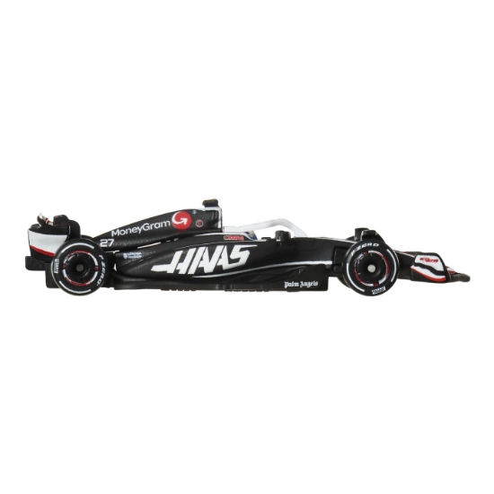 Imagine HOT WHEELS PREMIUM REAL RIDERS FORMULA 1 2024 MASINUTA METALICA MONEYGRAM HAAS F1 TEAM VF 24 NUMARUL 27 SCARA 1 LA 64