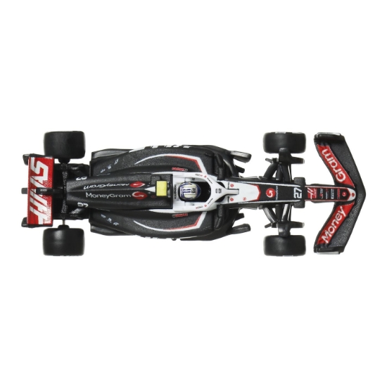 Imagine HOT WHEELS PREMIUM REAL RIDERS FORMULA 1 2024 MASINUTA METALICA MONEYGRAM HAAS F1 TEAM VF 24 NUMARUL 27 SCARA 1 LA 64
