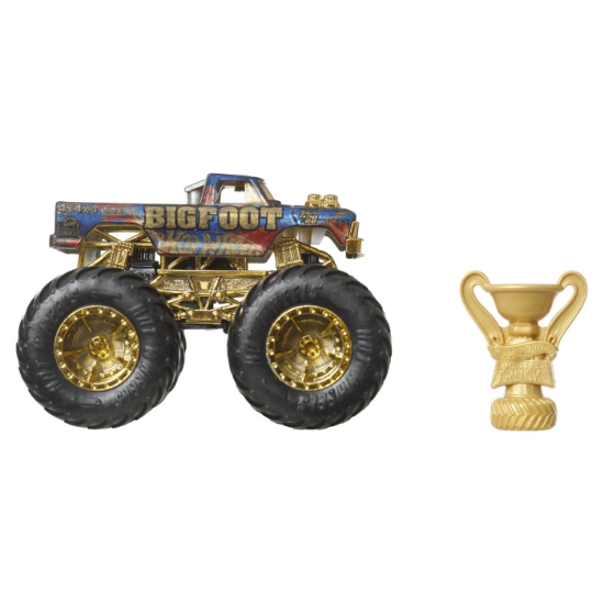 Imagine HOT WHEELS MONSTER TRUCK 50 BIGFOOT TROPHY CHAMPIONS MASINUTA BIGFOOT SCARA 1 LA 64