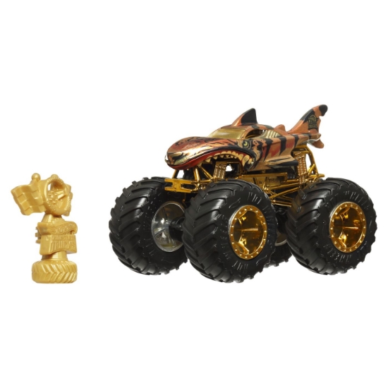 Imagine HOT WHEELS MONSTER TRUCK 50 BIGFOOT TROPHY CHAMPIONS MASINUTA HW TIGER SHARK SCARA 1 LA 64