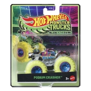 Imagine HOT WHEELS MONSTER TRUCK GLOW IN THE DARK MASINUTA PODIUM CRASHER SCARA 1 LA 64