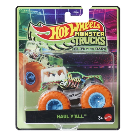 Imagine HOT WHEELS MONSTER TRUCK GLOW IN THE DARK MASINUTA HAUL YALL SCARA 1 LA 64