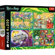 Imagine PUZZLE TREFL 4X250 LUMEA INTORTOCHEATA A LUI RICK SI MORTY