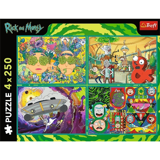 Imagine PUZZLE TREFL 4X250 LUMEA INTORTOCHEATA A LUI RICK SI MORTY