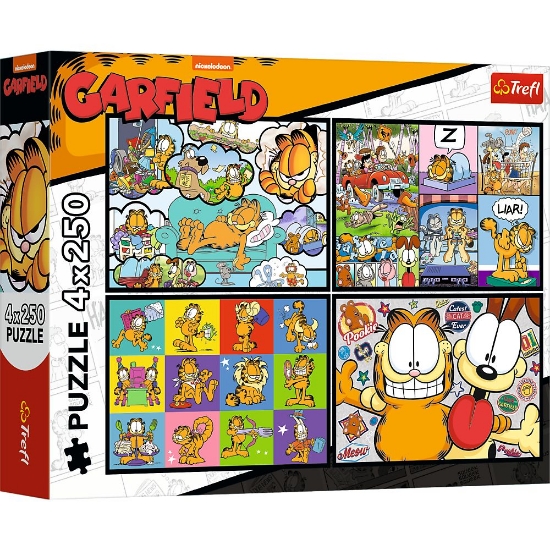 Imagine PUZZLE TREFL 4X250 LUI GARFIELD NU II PLACE ZIUA DE LUNI