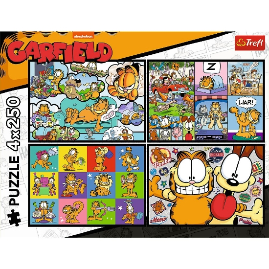 Imagine PUZZLE TREFL 4X250 LUI GARFIELD NU II PLACE ZIUA DE LUNI