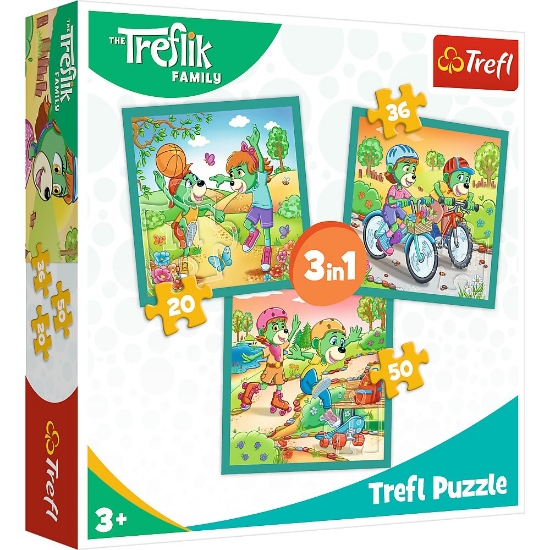 Imagine PUZZLE TREFL 3IN1 INTALNIREA FAMILIEI TREFELIK