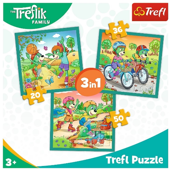 Imagine PUZZLE TREFL 3IN1 INTALNIREA FAMILIEI TREFELIK