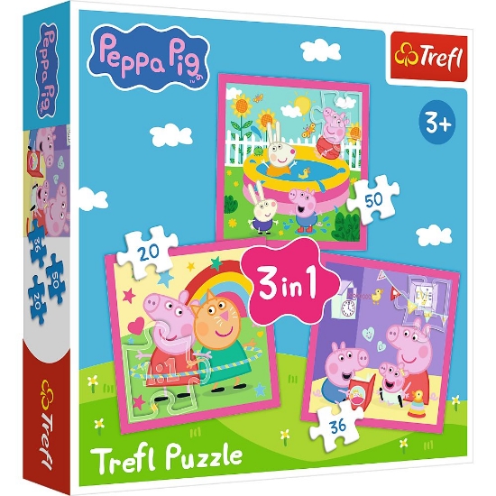 Imagine PUZZLE TREFL 3IN1 PEPPA PIG SI PRIETENII