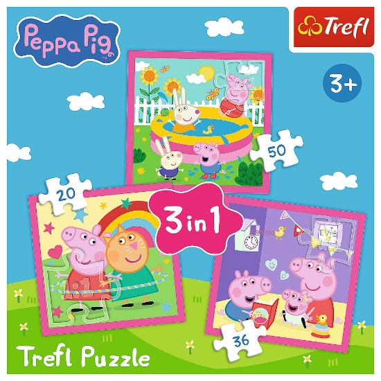 Imagine PUZZLE TREFL 3IN1 PEPPA PIG SI PRIETENII
