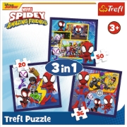 Imagine  PUZZLE TREFL 3IN1 MARVEL SPIDEY SI PRIETENII LUI EXTRAORDINARI