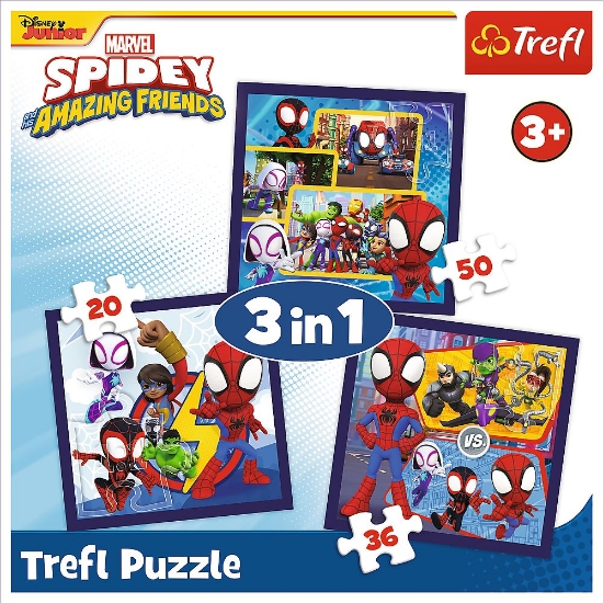 Imagine Puzzle Trefl 3 în 1 Marvel Spidey și prietenii lui extraordinari