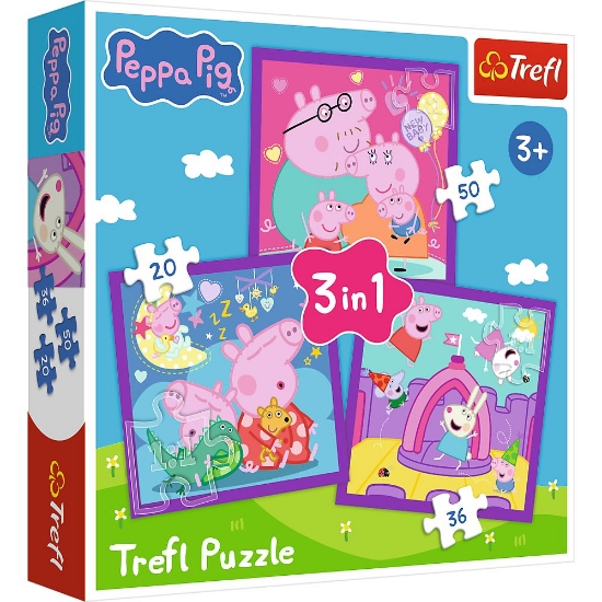Imagine PUZZLE TREFL 3IN1 OBICEIURILE LUI PEPPA  PIG