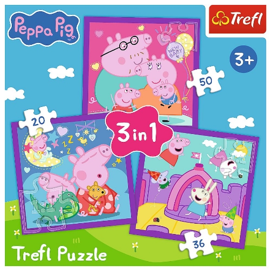 Imagine PUZZLE TREFL 3IN1 OBICEIURILE LUI PEPPA  PIG