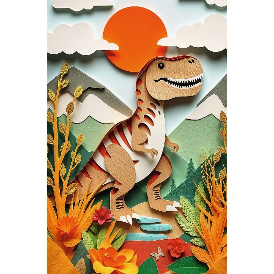 Imagine PUZZLE TREFL 160 PAPER ART 3D DINOZAUR