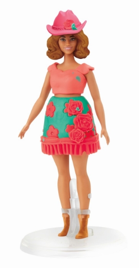 Imagine PLAY DOH BARBIE SET PLASTELINA CREATII VESTIMENTARE CU FLORI SI FRANJURI COWBOY