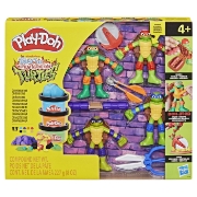 Imagine PLAY DOH POVESTIRI CU TESTOASE NINJA ADOLESCENTE MUTANTE SET PLASTELINA CREATII COWABUNGA