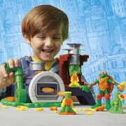Imagine PLAY DOH POVESTIRI CU TESTOASE NINJA ADOLESCENTE MUTANTE SET PLASTELINA PIZZA TAIE SI ARUNCA