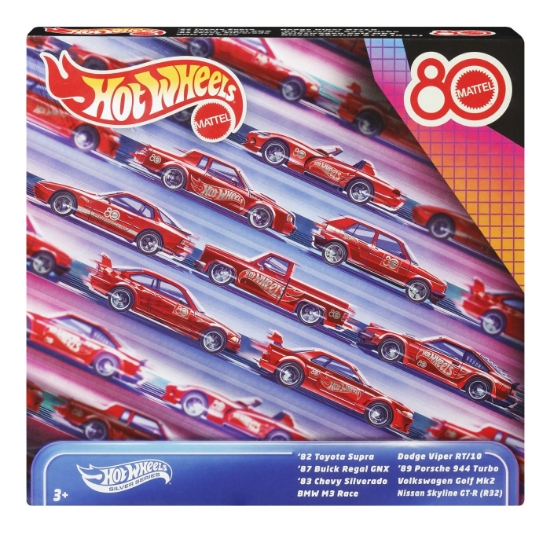Imagine HOT WHEELS SILVER SERIES ANIVERSAREA A 80 DE ANI SET 8 MASINUTE METALICE SCARA 1 LA 64