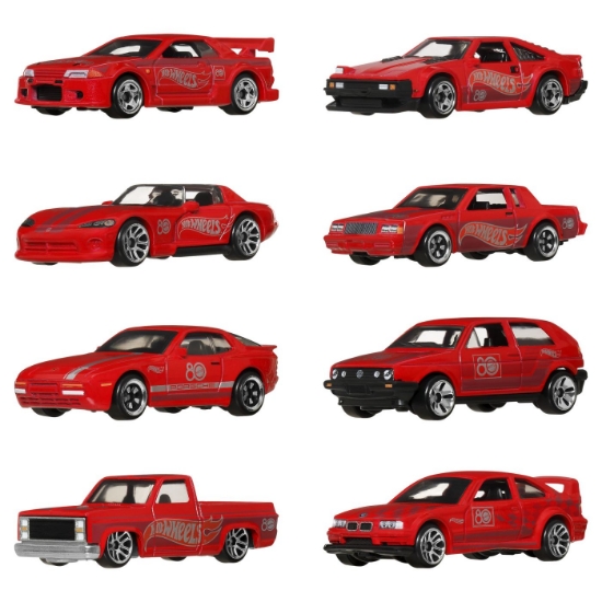 Imagine HOT WHEELS SILVER SERIES ANIVERSAREA A 80 DE ANI SET 8 MASINUTE METALICE SCARA 1 LA 64