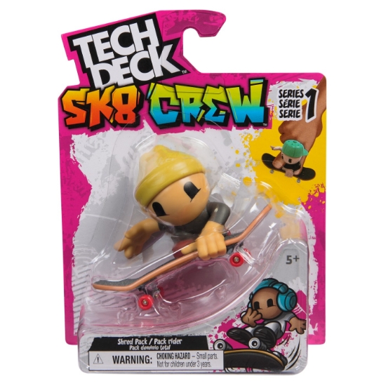 Imagine TECH DECH SK8 CREW PACHET PLACA SI FIGURINA 9.6CM CASCA GALBENA 