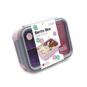 Imagine Cutie prânz Bento 1250 ml, cutie detașabilă MELII roz mov gri