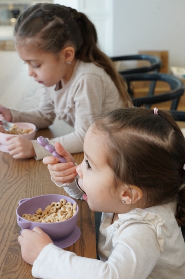 Imagine Set 2 castronele cu ventuza silicon Melii model pisica